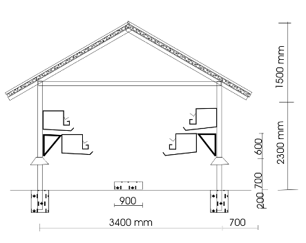 Open layer house and cage arrangement