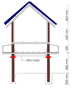 poultry shelter for 50 layers - side view